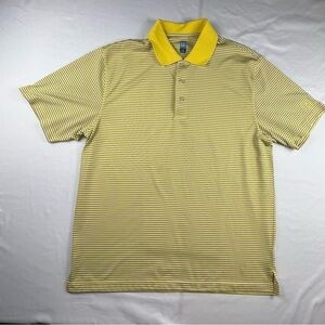 PGA Tour - Men’s Golf Shirt - Polo - XL - Yellow White Black Stripes